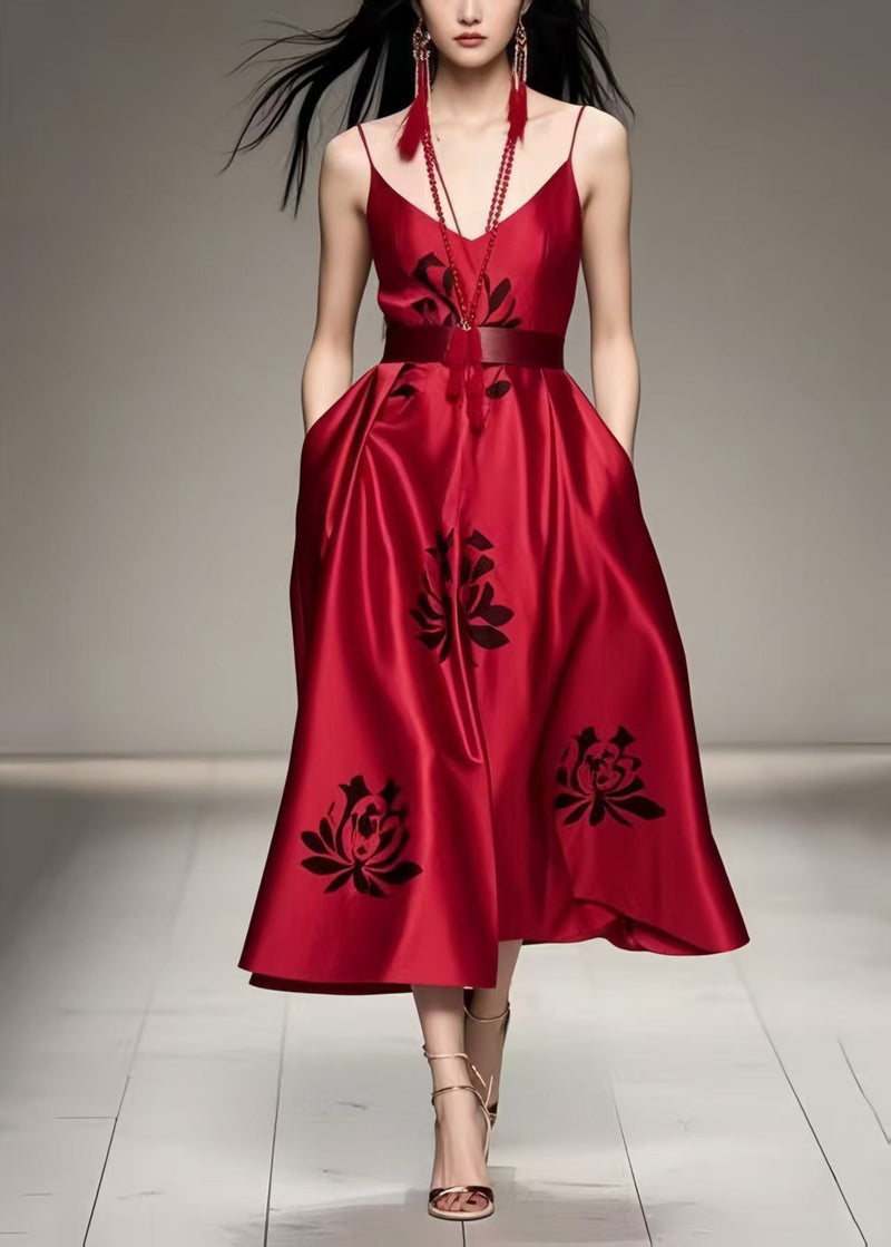 Mulberry Print Silk Cami Dress Cinched Summer