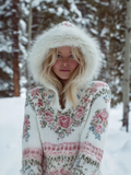 Comstylish Bohemian Style Women's Winter Warm Hooded Knitted Sweater
