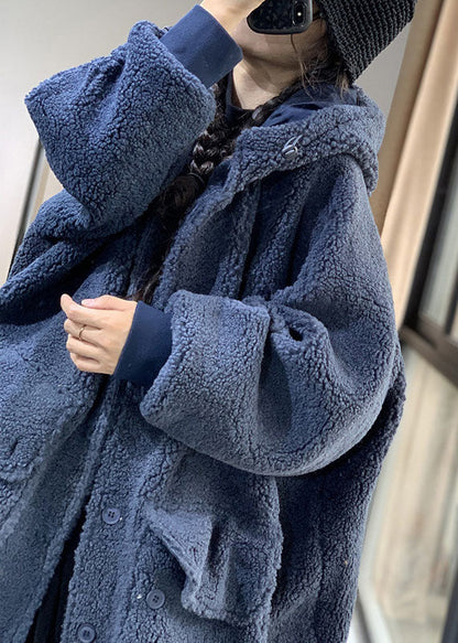 Coffee Hooded Oversized Teddy Faux Fur Long Coats Winter