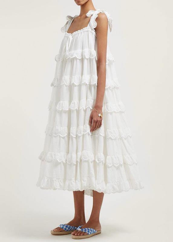 Patchwork Ruffles Yellow for Off Shoulder Sleeveless Oversized Dresses