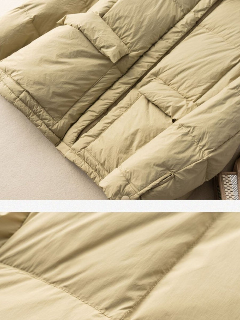 Lightweight Thickened Pockets Loose Down Jacket