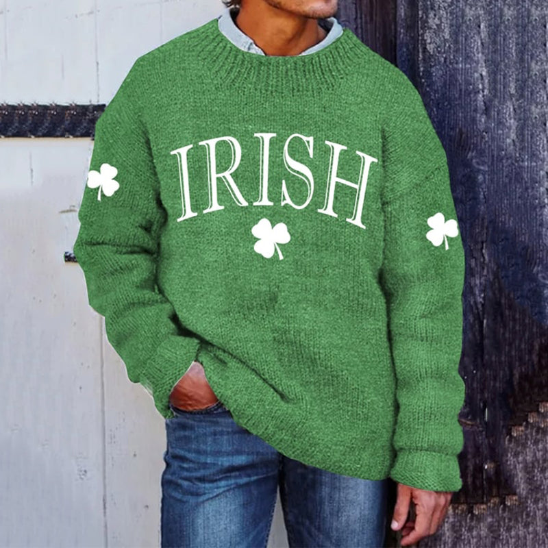 Men's St. Patrick's Day Irish Printed Knit Sweater artswardrobe