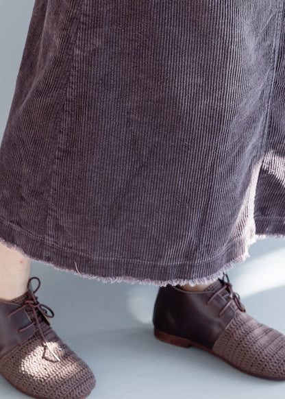 Purple Pockets Corduroy Skirt Spring