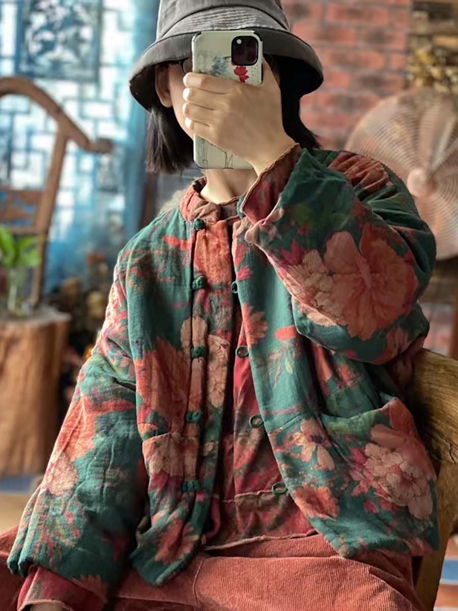 Winter Print Frog Cotton Coat
