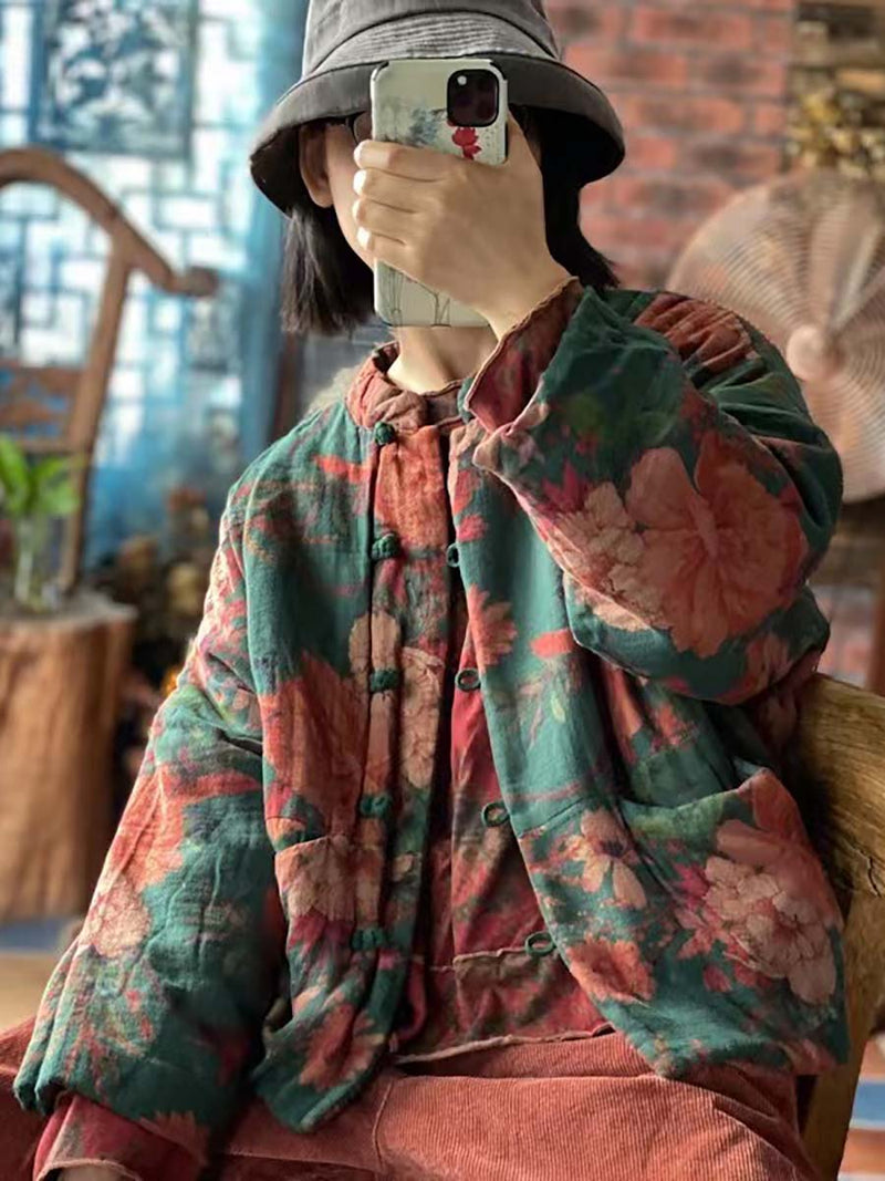 Winter Print Frog Cotton Coat