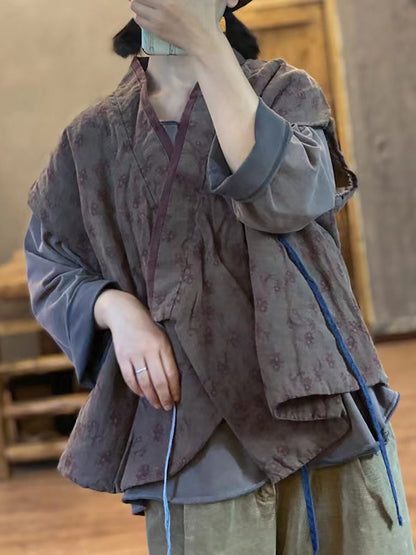 Winter Retro Worn Linen Drawstring Waistcoat