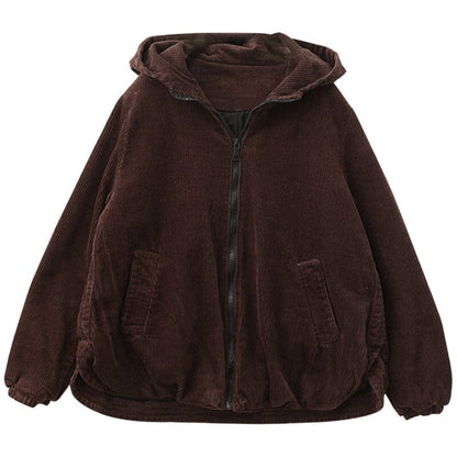 Winter Cotton Corduroy Hooded Jacket