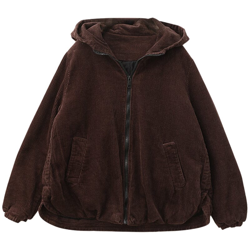 Winter Cotton Corduroy Hooded Jacket