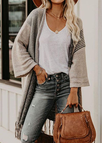 Pearl District Fringe Colorblock Cardigan