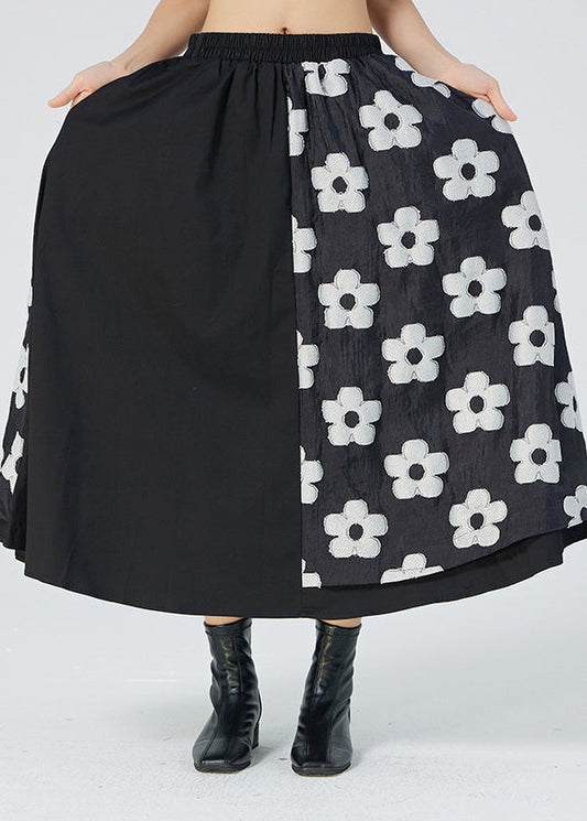 Classy White Patchwork a Line Skirts Summer
