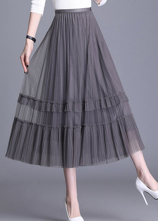 Black Tulle Tiered Fall Wear on Both Sides Skirt