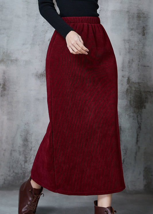 Mulberry Side Open Corduroy Wraped Skirt Spring