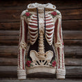Halloween Anatomy Art Flower Vintage Hooded Sweater artswardrobe
