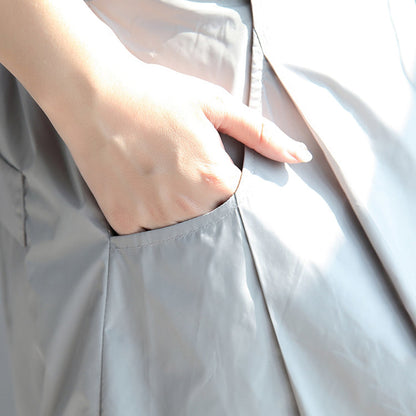 Light Gray Cotton Skirts Elastic Waist Maxi Skirts