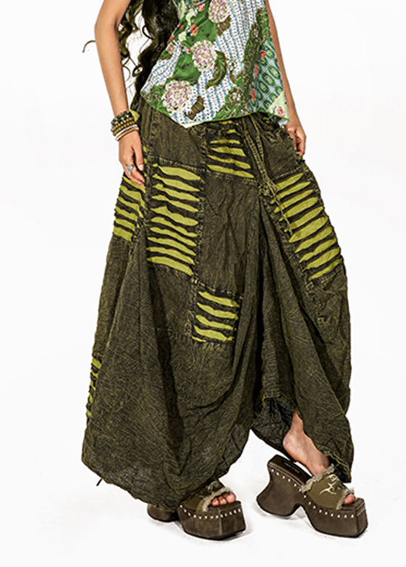 Green Tie Dye Flower Bud Skirt Summer
