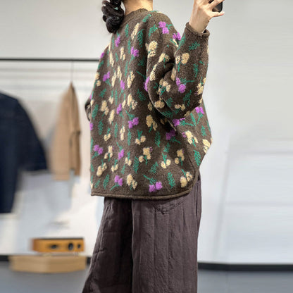 Jacquard Knitted Pullover Sweater
