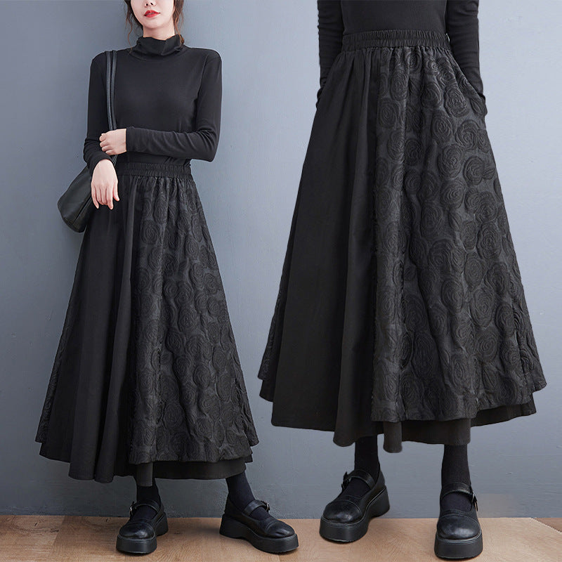 Loose Stitching Design Skirt