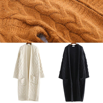 For Burgundy Oversize Fall Pockets Knit Sweat Tops