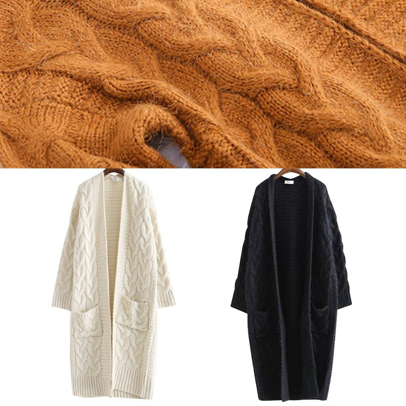 For Burgundy Oversize Fall Pockets Knit Sweat Tops