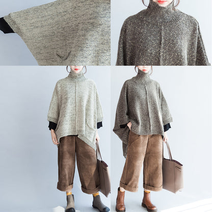 New Unique Cotton Pullover Sweaters High Neck Knit Tops