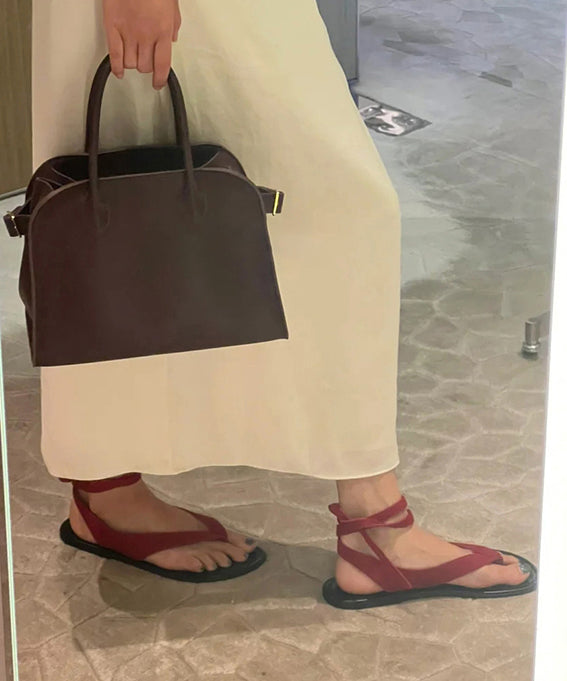 Holiday Style White Faux Leather Splicing Thong Sandals
