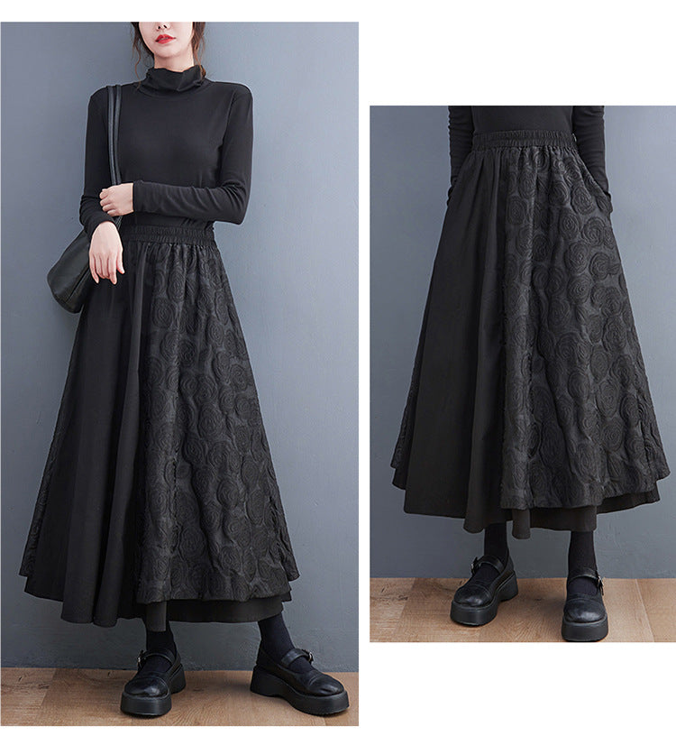 Loose Stitching Design Skirt