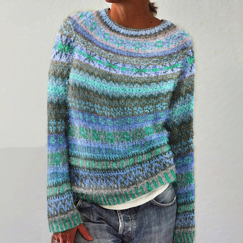 Vintage Fairman Island Knit Jacquard Crew Neck Sweater artswardrobe