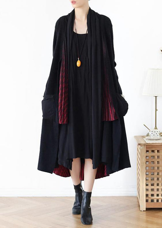 Pullover Fall Sweaters Red Patchwork Knitted Outwear