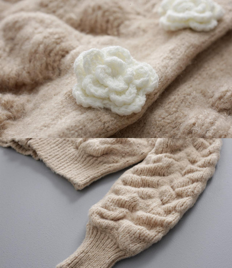 Flowers Long Sleeve Cardigan Sweater 027