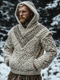 Men's Viking Inspired Celtic Chunky Hooded Sweater artswardrobe