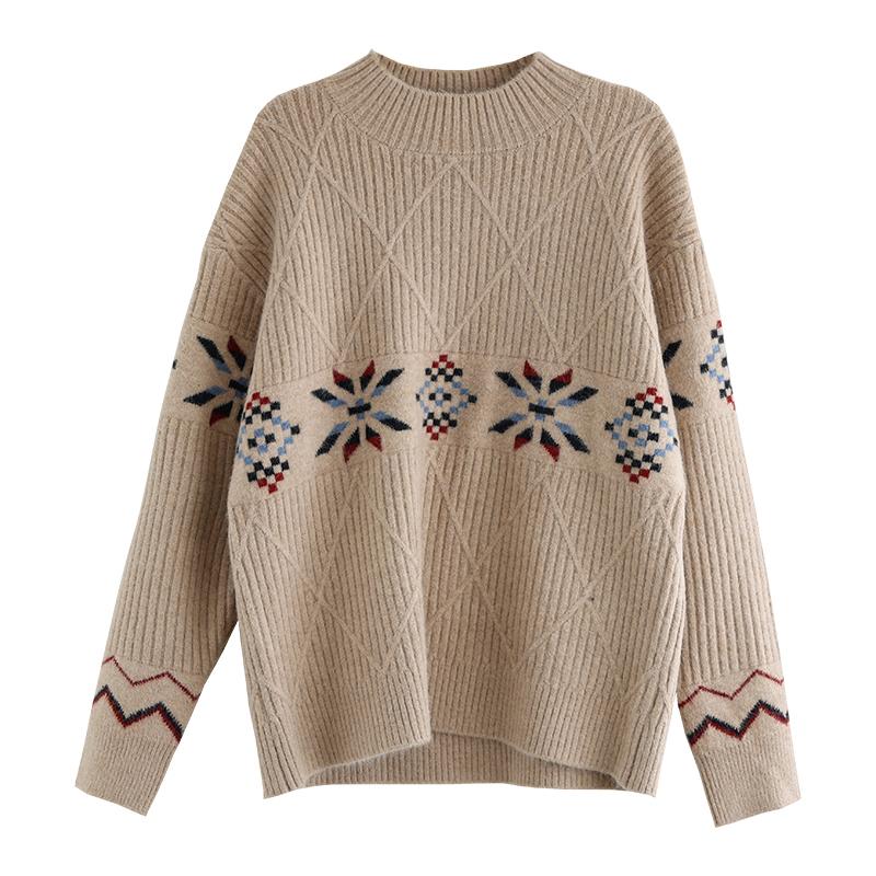 Winter Half Turtleneck Loose Knitted Sweater