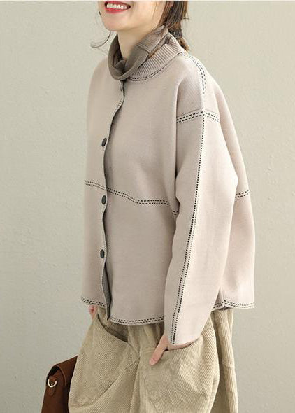 Fine Loose Button Down Sweater Coat Tops