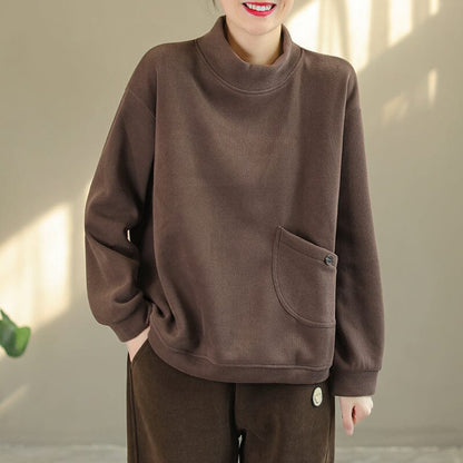 Autumn Winter Loose Cotton Furred Sweater