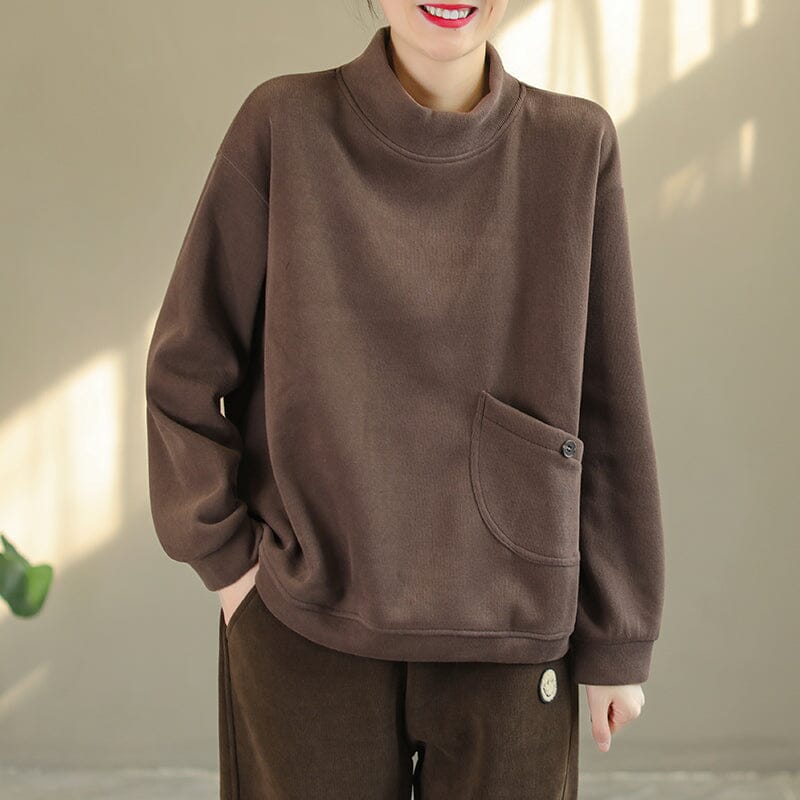 Autumn Winter Loose Cotton Furred Sweater