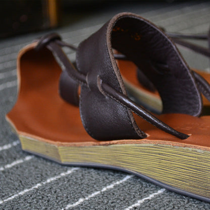 Retro Leather Handmade Slippers