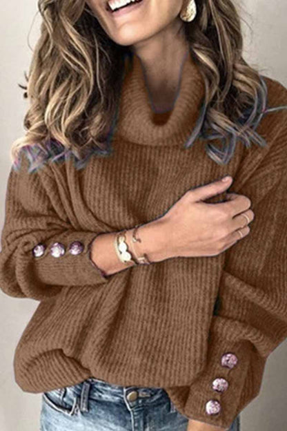 Turtleneck Knitted Sweater(4 Colors)