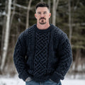 Men's Vintage Fairman Island Jacquard Thick Warm Crew Neck Sweater elevenforest