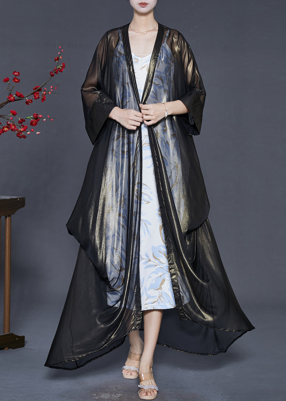 Unique Blackish Green Oversized Silk Upf 50+ Cardigans Spring