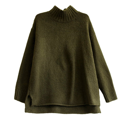 Autumn Winter Cotton Knitted Elastic Sweater