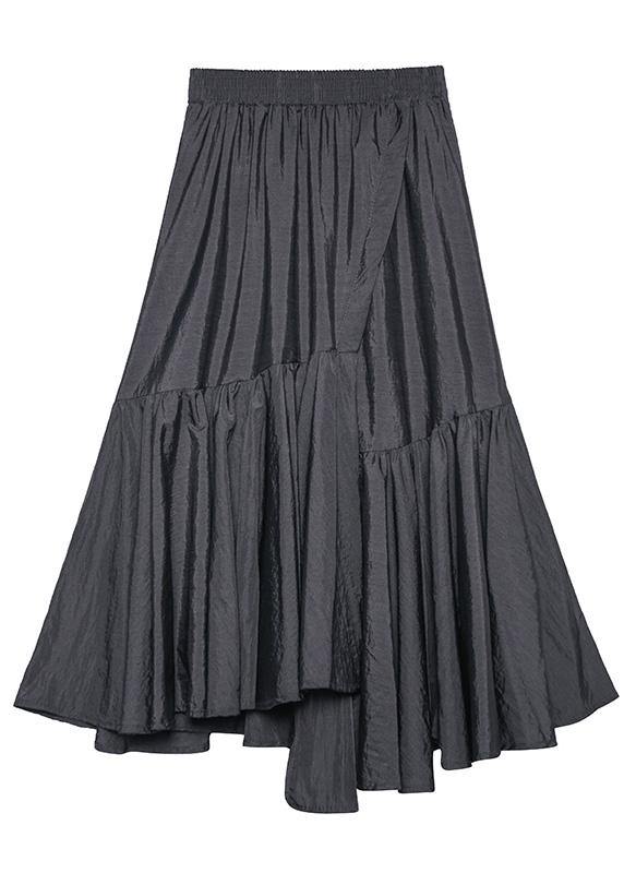 Asymmetric Skirts Elastic Waist Ruffles Skirts