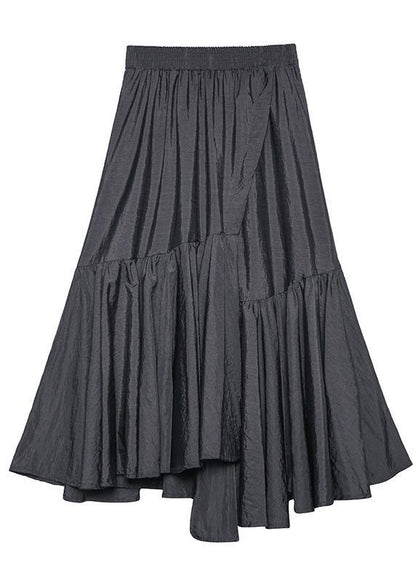 Asymmetric Skirts Elastic Waist Ruffles Skirts