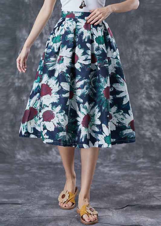 Navy Tie Dye a Line Skirt Summer