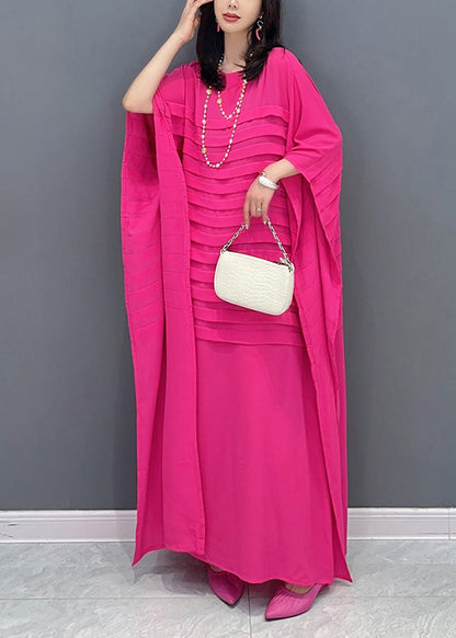 Rose Patchwork Maxi Dress Short Sleeve