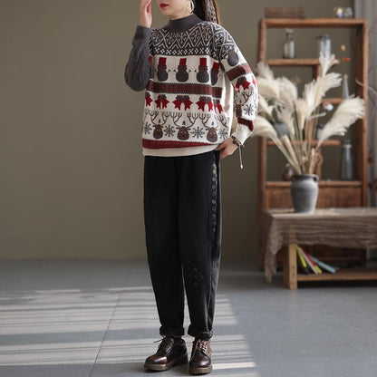 Winter Christmas Style Wool Knitted Sweater