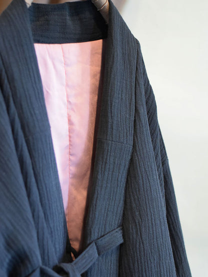 Winter Chinese Style Drawstring Linen Cotton Coat