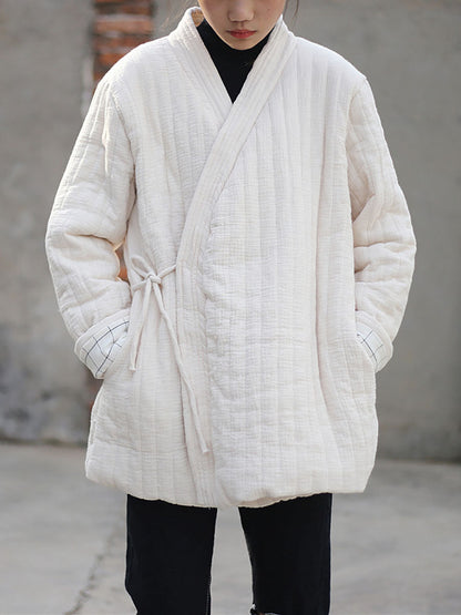 Winter Chinese Style Drawstring Pocket Coat