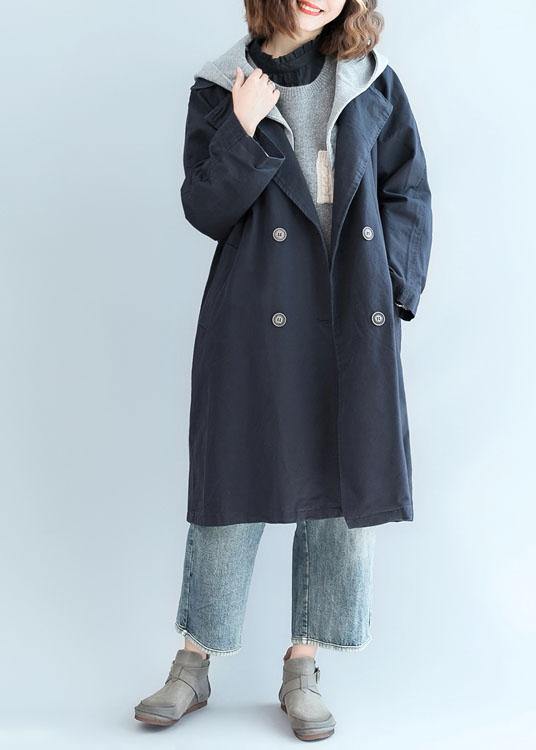 Unique Double Breast Fine Clothes for Navy Oversized Jackets Fall