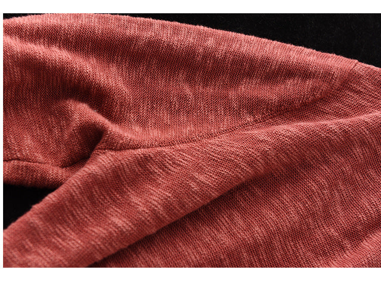 New Literary Retro Color Matching Knitted Top