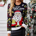 Louisa® | Crew neck knitted sweater with Christmas motifs for women
