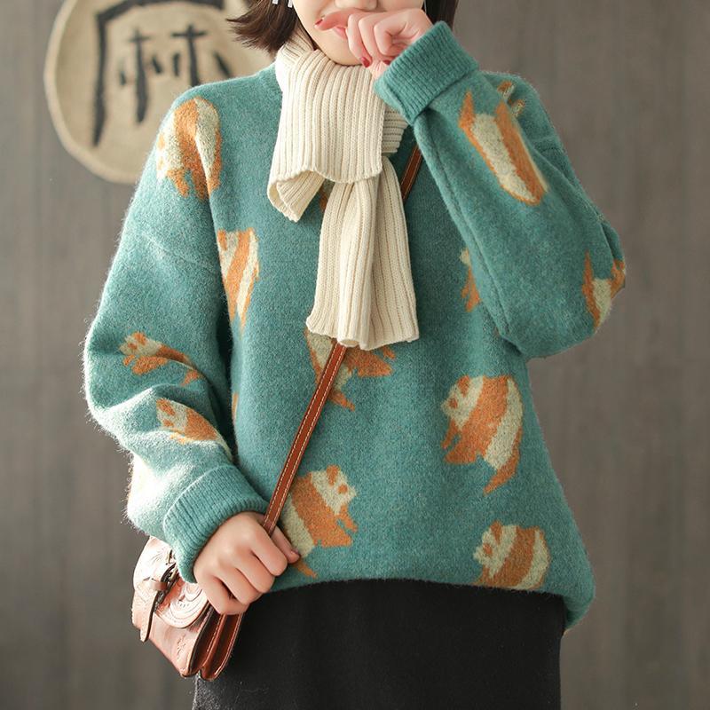 Loose Core Yarn Round Neck Sweater
